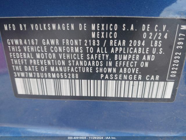 3VW7M7BU9RM055288 Volkswagen Jetta 1.5t Se