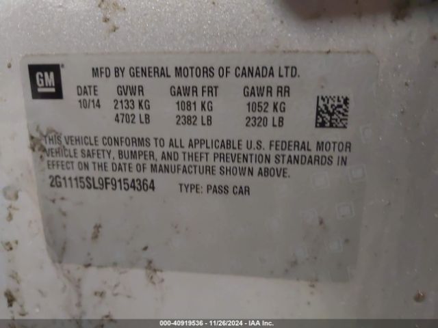 2G1115SL9F9154364 Chevrolet IMPALA 1LT