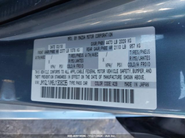 JM1GL1VM8J1308035 Mazda Mazda6 Touring