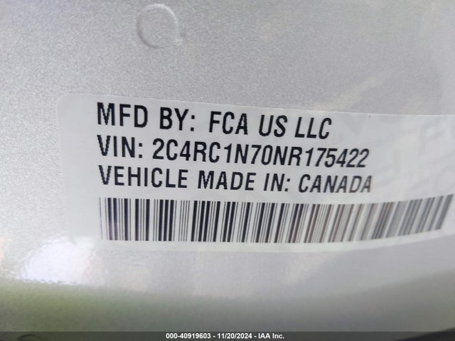 Chrysler Pacifica Hybrid Pinnacle 2022 2C4RC1N70NR175422 Image 9