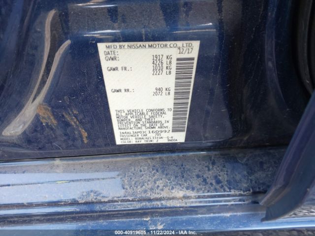 1N4AL3AP0JC160992 Nissan Altima 2.5 Sr