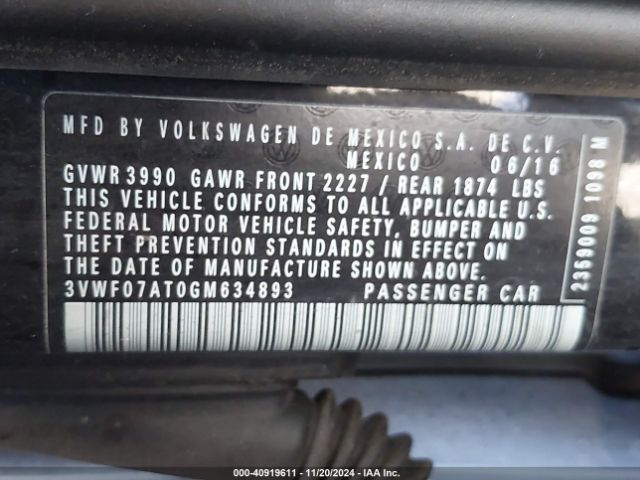 3VWF07AT0GM634893 Volkswagen Beetle 1.8t S