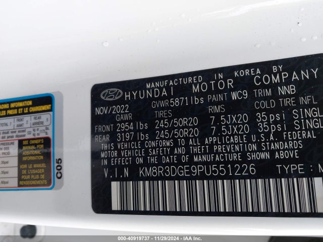 Hyundai Palisade Xrt 2023 KM8R3DGE9PU551226 Image 9