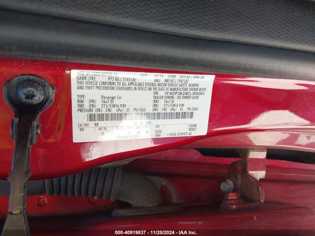 Ford FOCUS SE 2014 1FADP3K24EL366083 Image 8