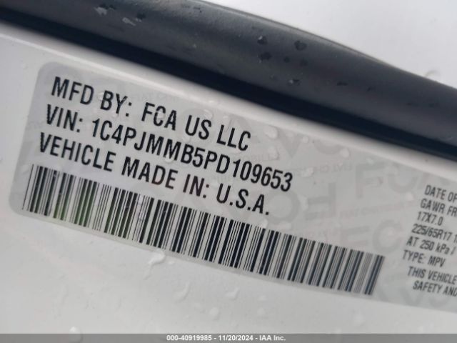 1C4PJMMB5PD109653 Jeep Cherokee Altitude Lux 4x4