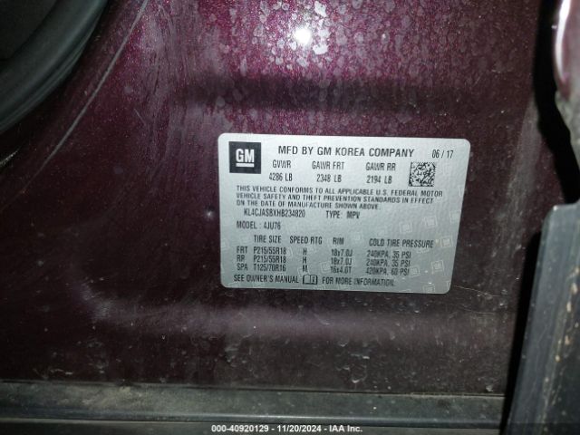 KL4CJASBXHB234820 Buick Encore Preferred