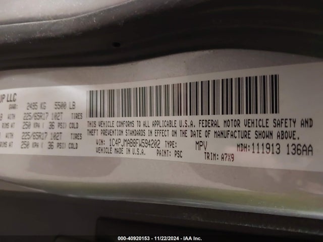 Jeep Cherokee Sport 2015 1C4PJMAB8FW594202 Image 9