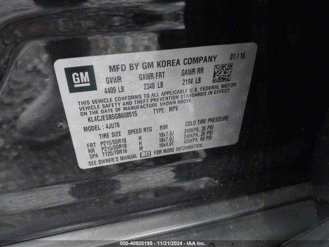 KL4CJESB5GB608515 Buick Encore