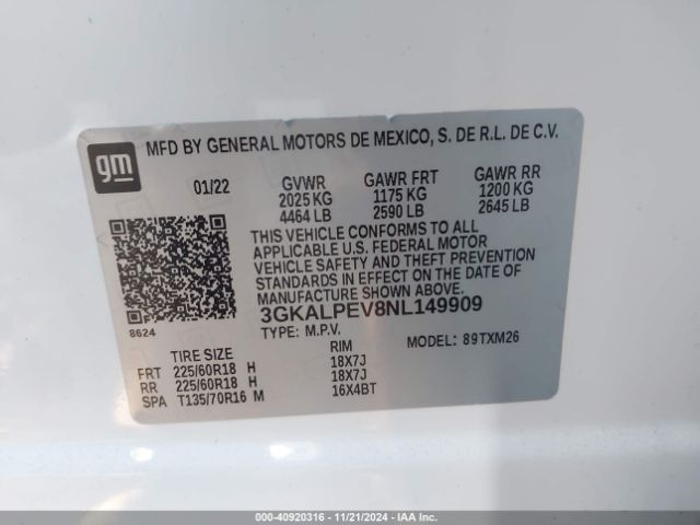 3GKALPEV8NL149909 GMC Terrain Fwd Slt