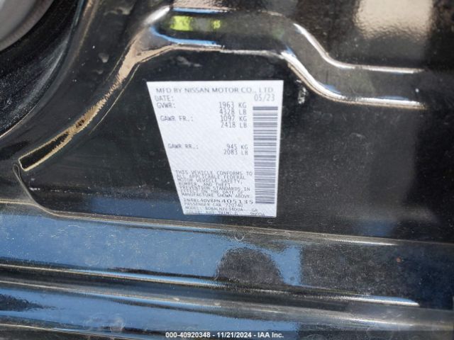 1N4BL4DV8PN405135 Nissan Altima Sv Fwd