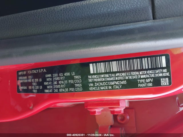 ZACNJDC1XMPM23485 Jeep Renegade Trailhawk 4x4