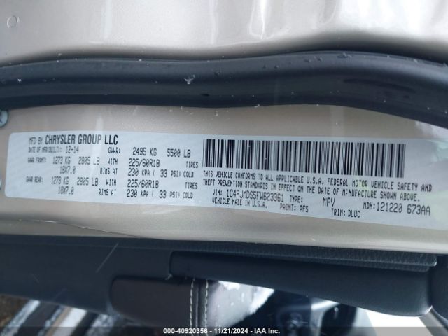 1C4PJMDS5FW623361 Jeep Cherokee Limited