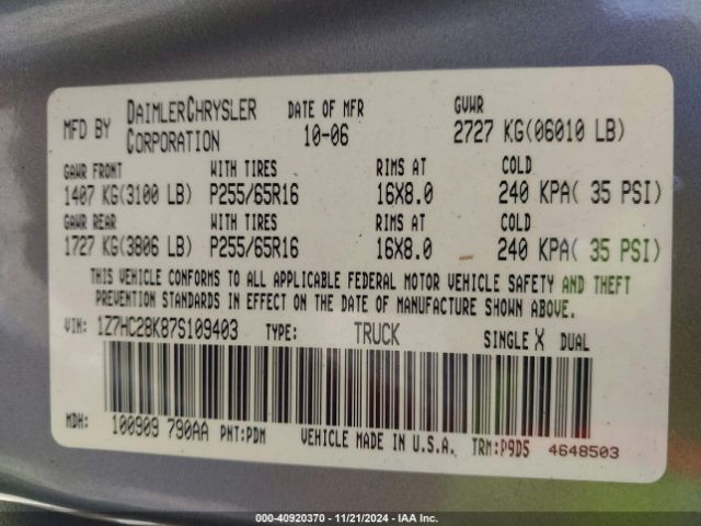 2007 MITSUBISHI RAIDER 1Z7HC28K87S109403 Photo 8