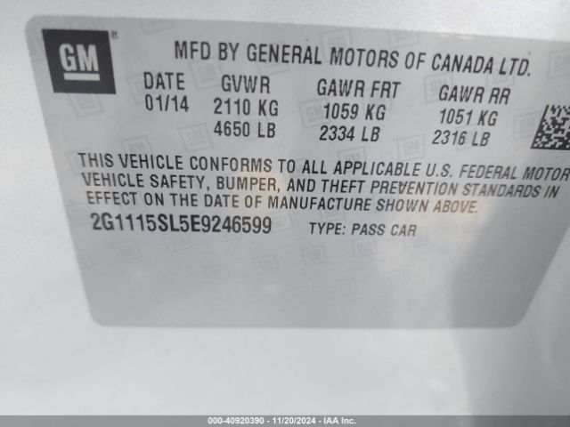 2G1115SL5E9246599 Chevrolet IMPALA 1LT