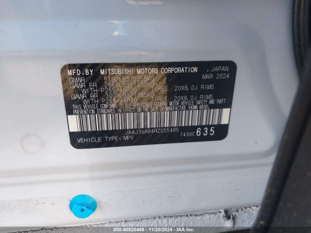 JA4J3VA84RZ055485 Mitsubishi Outlander Se 2.5 2wd