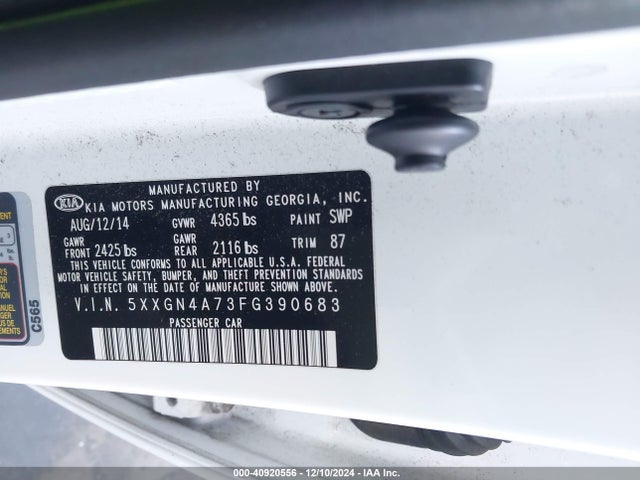 KIA OPTIMA EX 2015 5XXGN4A73FG390683 Image 9