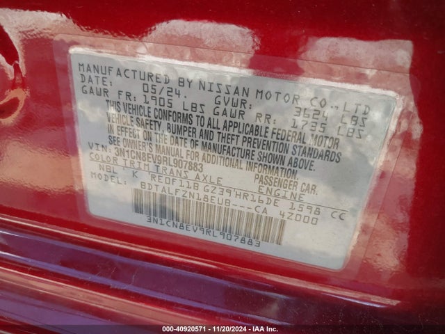 Nissan Versa 1.6 Sv 2024 3N1CN8EV9RL907883 Image 9