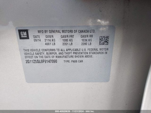 2G11Z5SL6F9147090 Chevrolet IMPALA LS