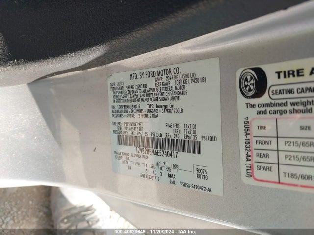 1ZVBP8EM6E5240417 Ford Mustang V6