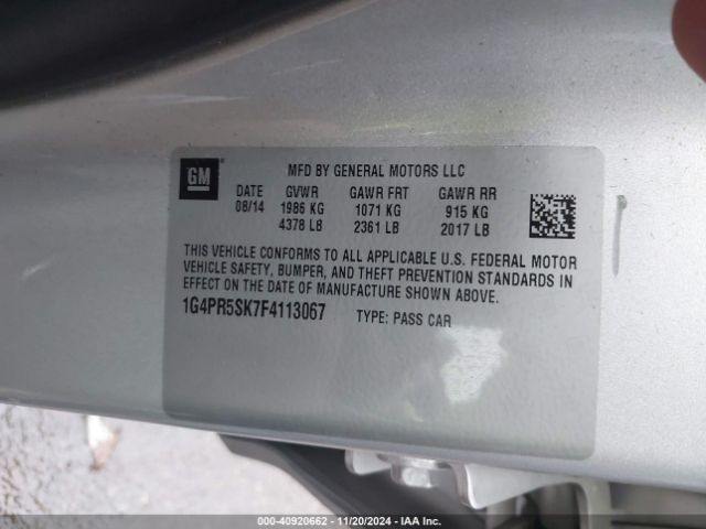 Buick Verano Convenience Group 2015 1G4PR5SK7F4113067 Image 9