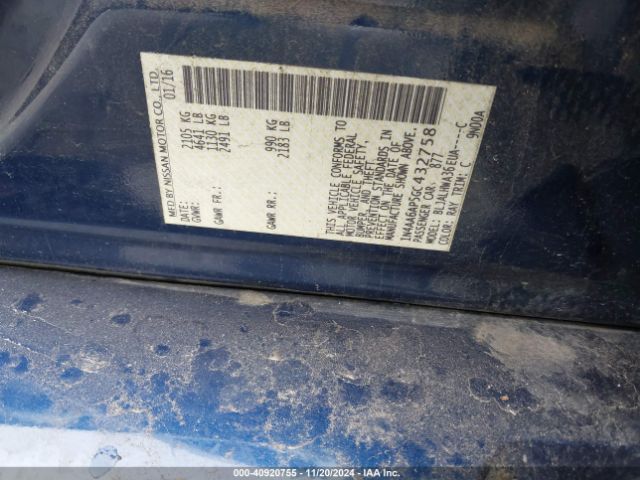 1N4AA6AP5GC432758 Nissan Maxima 3.5 Platinum