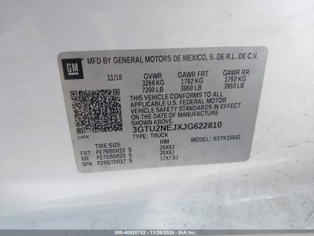 3GTU2NEJXJG622810 GMC Sierra 1500 Slt