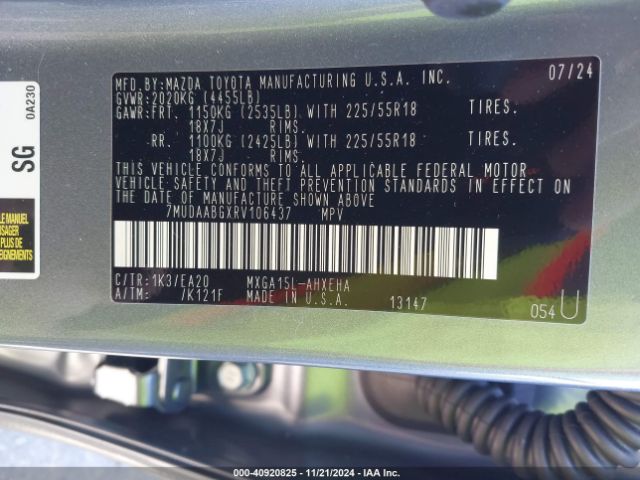 Toyota Corolla Cross Xle 2024 7MUDAABGXRV106437 Image 9