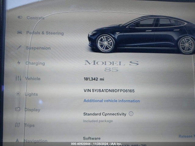 2013 TESLA MODEL S 5YJSA1DN9DFP06165 Photo 6