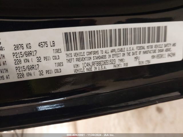 1C4NJRFB8ED651523 Jeep Patriot Latitude