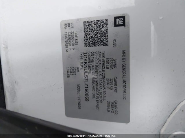 1GKKNULS7LZ160069 GMC Acadia Awd Slt