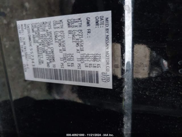 5N1DL0MM2HC557343 Infiniti QX60
