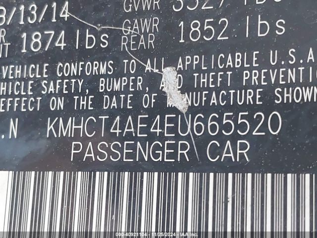 KMHCT4AE4EU665520 Hyundai ACCENT GLS