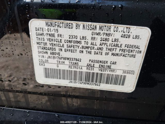 JN1BV7APXFM337942 Infiniti Q50 SPORT