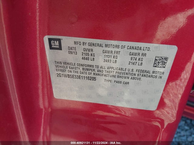 2G1WB5E33E1116205 Chevrolet Impala Limited Lt