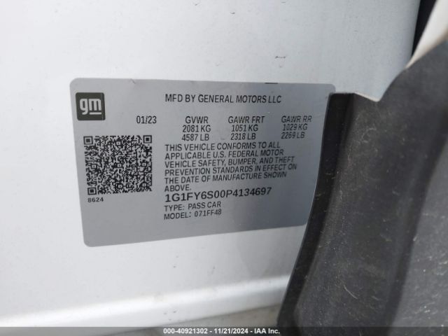 1G1FY6S00P4134697 Chevrolet Bolt Euv Fwd Lt