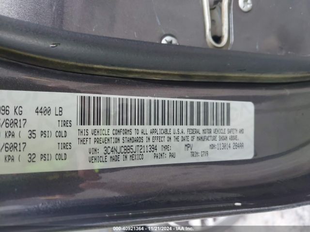 3C4NJCBB5JT211394 Jeep Compass Latitude Fwd