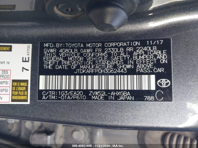 JTDKARFP0H3062443 Toyota Prius Prime Advanced