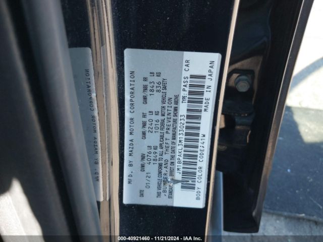JM1BPAKL3M1330233 Mazda Mazda3 Select