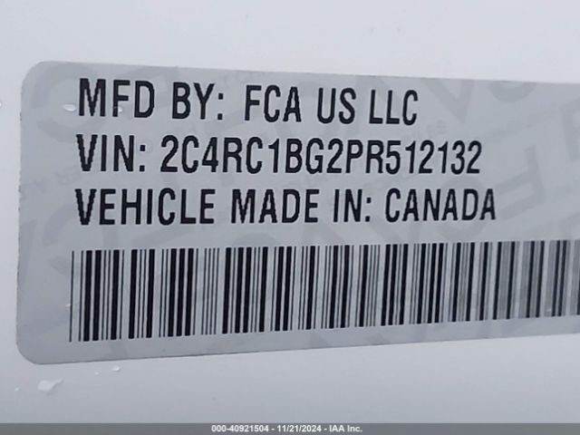 2C4RC1BG2PR512132 Chrysler Pacifica Touring L
