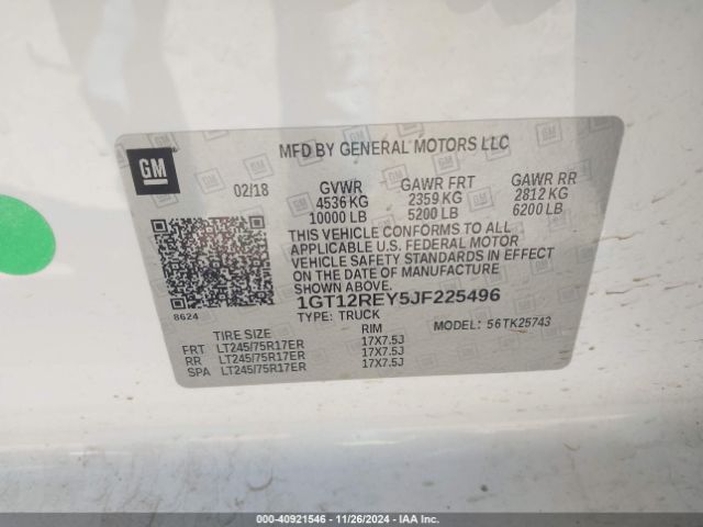 1GT12REY5JF225496 GMC SIERRA 2500HD