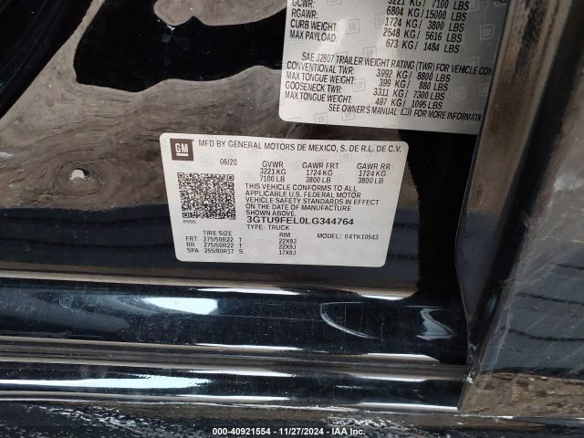 3GTU9FEL0LG344764 GMC Sierra 1500 4wd  Short Box Denali