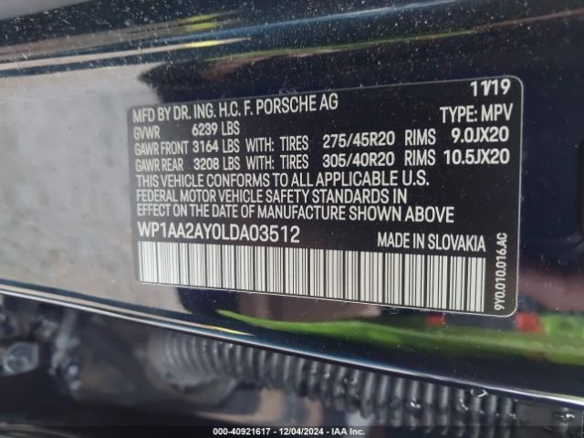2020 PORSCHE CAYENNE WP1AA2AY0LDA03512 Photo 8