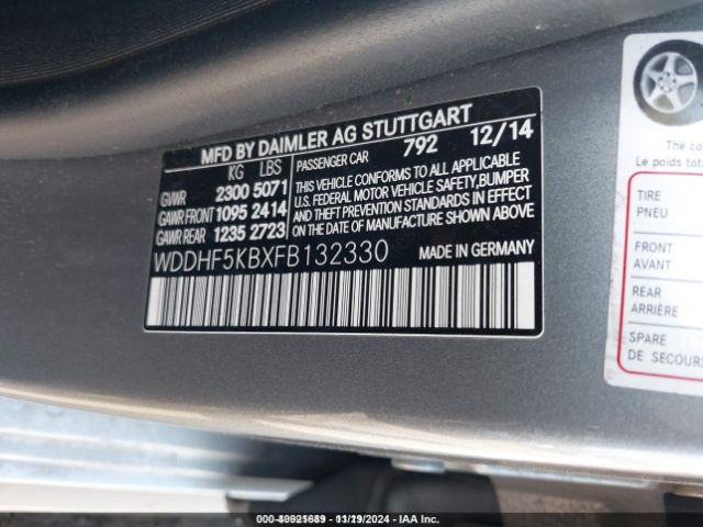 WDDHF5KBXFB132330 Mercedes-Benz E 350