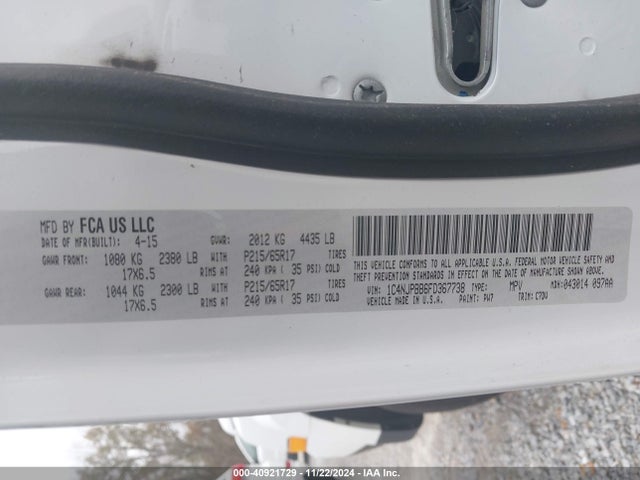 1C4NJPBB6FD367738 Jeep Patriot Sport