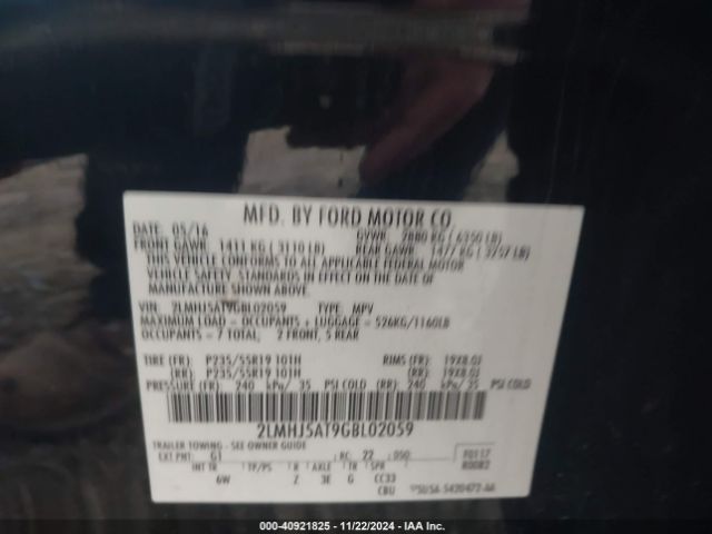 2LMHJ5AT9GBL02059 Lincoln Mkt Ecoboost
