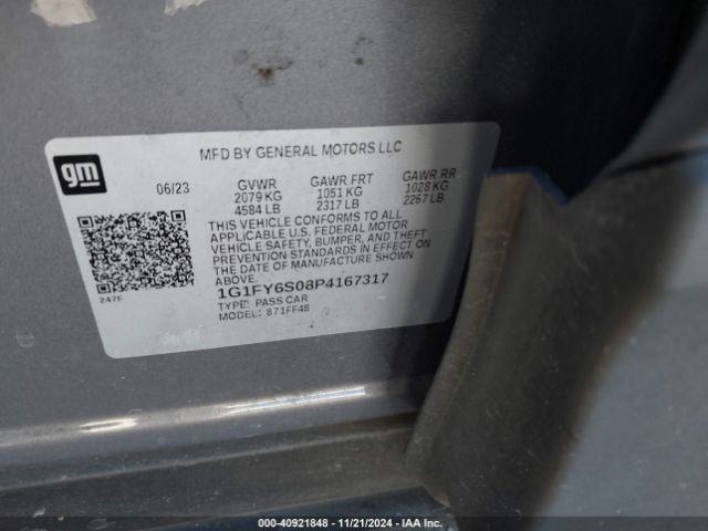 1G1FY6S08P4167317 Chevrolet Bolt Euv Fwd Lt