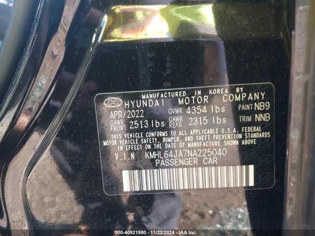 Hyundai SONATA SEL 2022 KMHL64JA7NA225040 Image 9