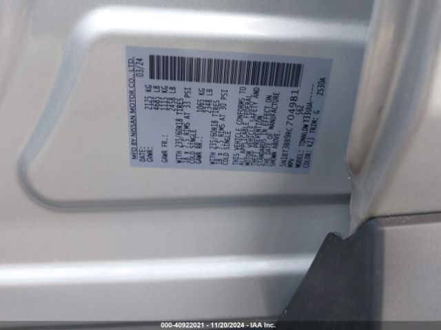 5N1BT3BB9RC704981 Nissan Rogue Sv Intelligent Awd