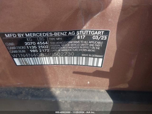W1N4N4GB5PJ502730 Mercedes-Benz GLA 250
