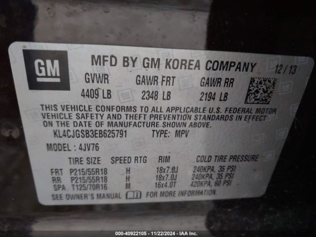 KL4CJGSB3EB625791 Buick Encore Leather